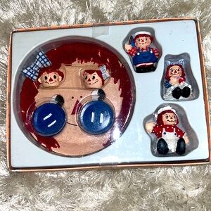 1994 Vintage Collectible Raggedy Ann & Andy Mini Tea Set